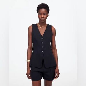 Madewell | Black Cutaway Vest Size 8 NWT